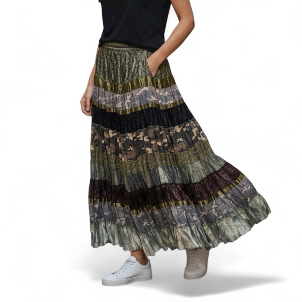 Yank American NWT Women’s Elegant Multicolor Maxi Skirt Medium